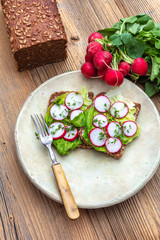 Vollkornbrot mit Radieschen