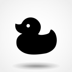 Rubber duck / ducky bath toy flat vector icon for apps and websites