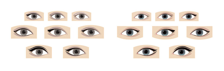 Illustrations base using a eyeliner in the makeup of the eyes