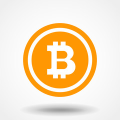 Bitcoin symbol in flat design. Vector