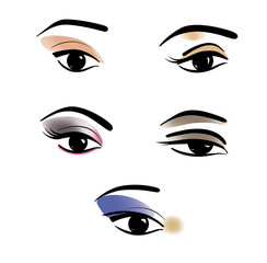 Sample collection evening makeup eyes