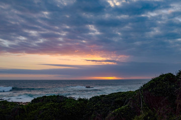 Obraz premium Views of the sea along the Otter Trail hiking path in the Tsitsikamma National Park, Eastern Cape Province, South Africa 
