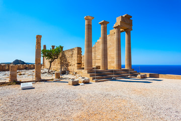 Lindos Acropolis and beach, Rhodes