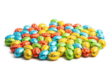 easter eggs in foil isolated