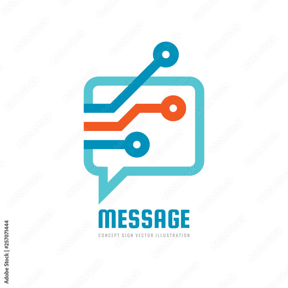Poster message - vector logo template concept illustration. speech bubble creative sign. internet chat icon