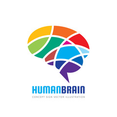 Abstract human brain - business vector logo template concept illustration. Creative idea colorful sign. Infographic symbol. Colored design element.