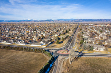 residential neighborhood aerial view