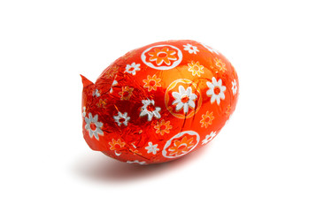 easter eggs in foil isolated