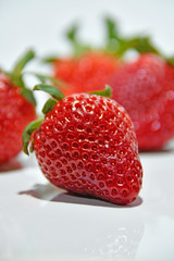 ripe red spring strawberries