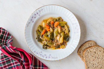 Turkish Food Leek with Minced Meat / Kiymali Pirasa.