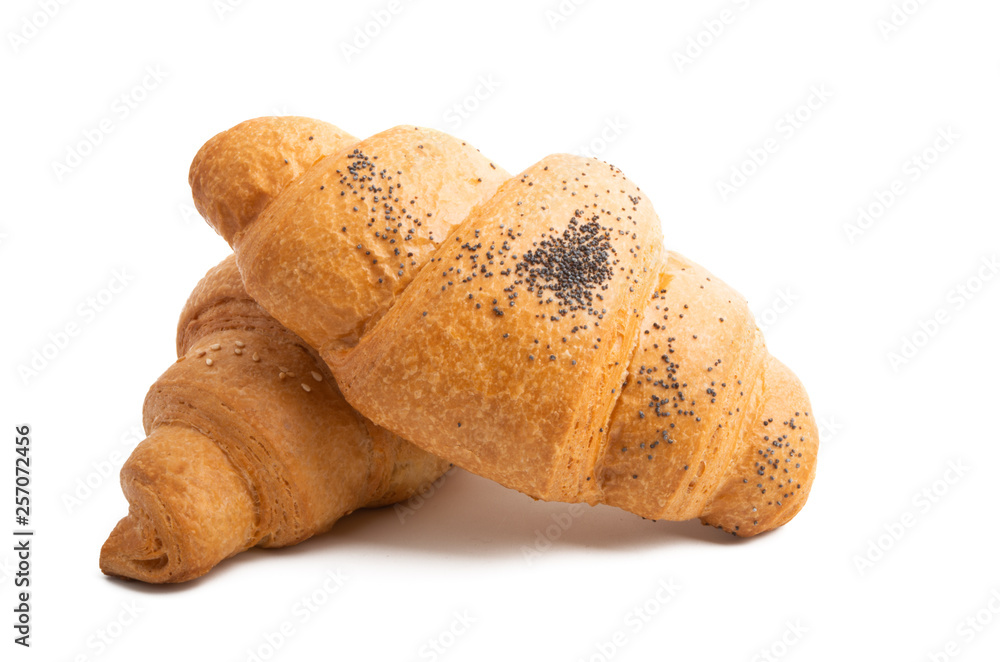 Wall mural Big croissant isolated