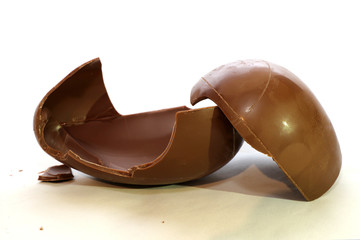 Broken milk chocolate easter egg