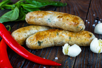 meat sausages with spices