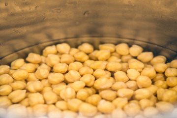 Gold beans of chick peas, closeup