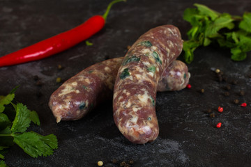 meat sausages with spices