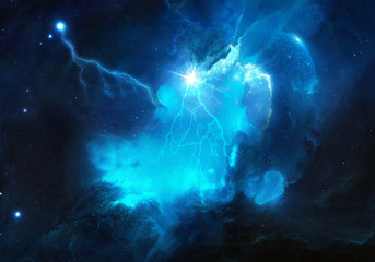Artistic Abstract Nebula Galaxy Artwork In A Dark Theme Background