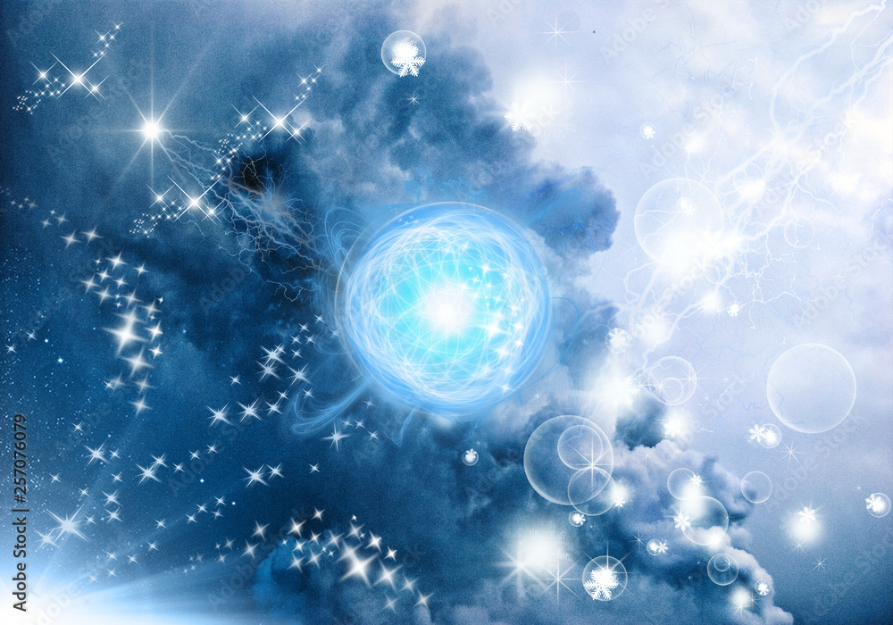 Canvas Prints artistic abstract bright nebula space galaxy creative background