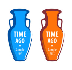 Vector greek amphora image isolated on white. Ancient earthenware illustration set.