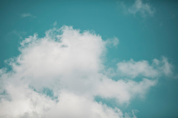 Obraz premium Deep Teal Blue sky overlay with white clouds