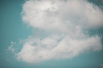 Deep Teal Blue sky overlay with white clouds