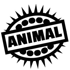Print animal stamp on white
