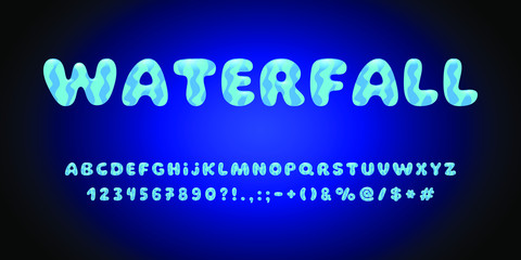 nice rounded striped blue font set
