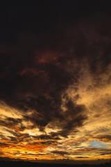 Deep Contrast Dramatic Sky At Sunset