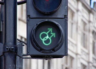 Equality traffic lights in London,Uk.