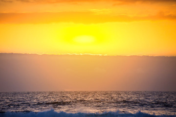 Fototapeta premium Sun Setting on the Atlantic Ocean in Tenerife Canary Island Spain