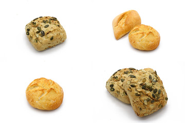 buns isolated on white background