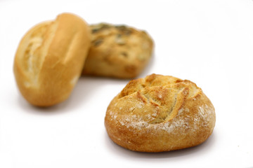 buns isolated on white background