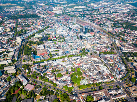 Dortmund city centre aerial view