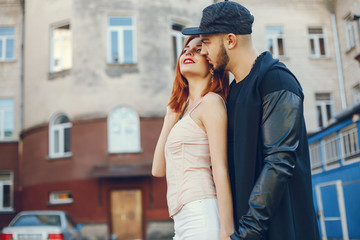 couple in a town