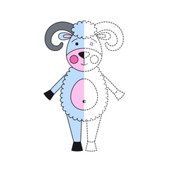 Simple educational game for kids. Illustration of funny ovis for coloring book