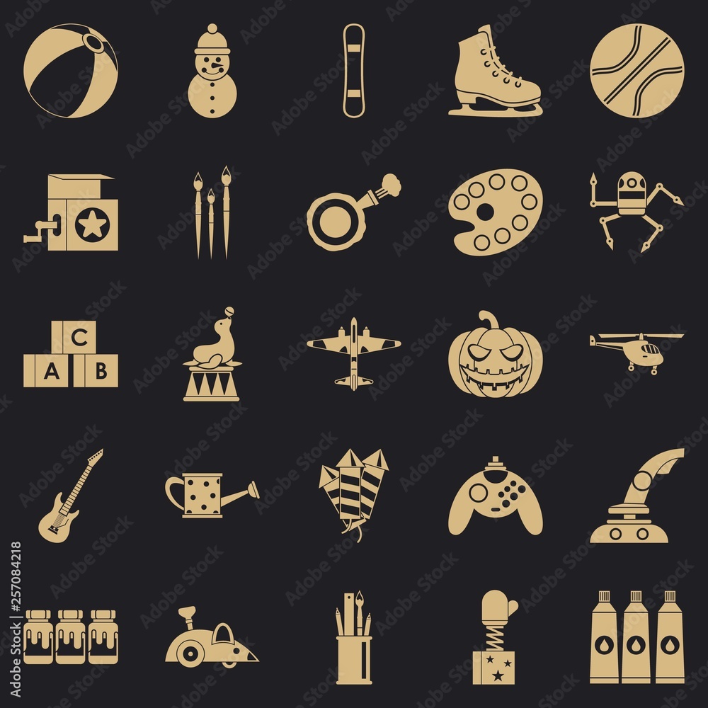 Poster childishness icons set. simple set of 25 childishness vector icons for web for any design