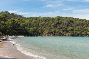 Foto op Canvas Paradisiacal beach of Notre Dame, island of Porquerolles,  in the south of France. © acongar