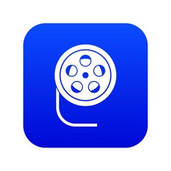 Reel with film icon digital blue for any design isolated on white vector illustration