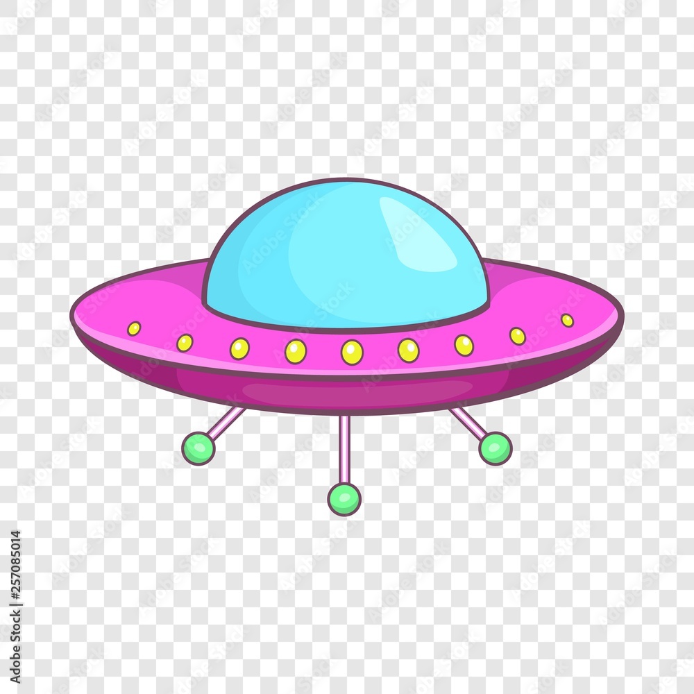 Poster ufo icon in cartoon style isolated on background for any web design