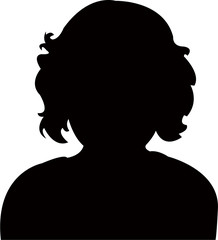 a girl head silhouette vector