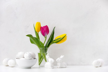 Easter holiday greeting background with blank space