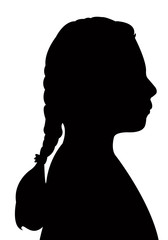 a girl head silhouette vector