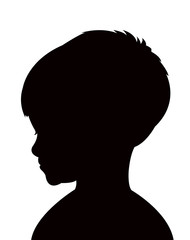 a boy head silhouette vector
