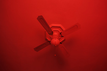  Ceiling fan, lighting-red light