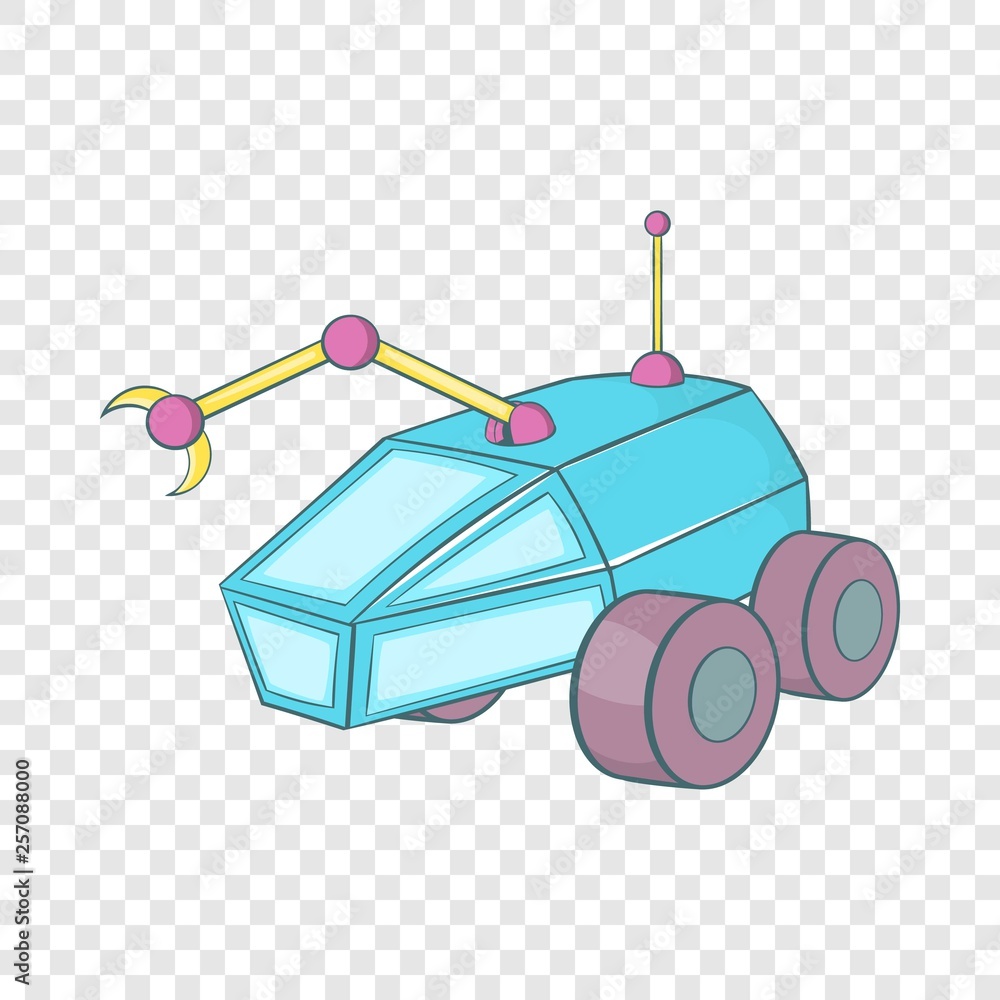Poster rover icon in cartoon style isolated on background for any web design