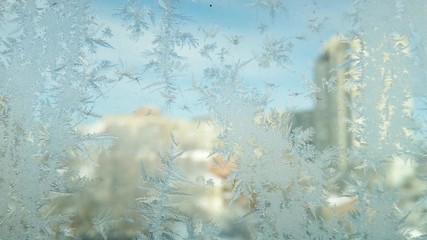 frost patterns on glass