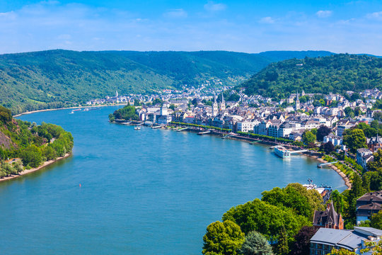 Boppard town aerial view, Germany