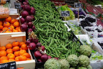 fruits and vegetables at the market