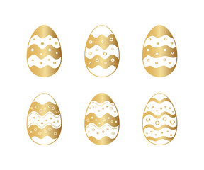 Easter eggs icons set