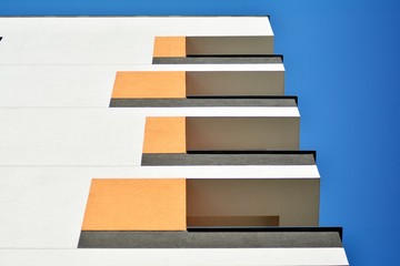 New-build residential building on a sunny summer day