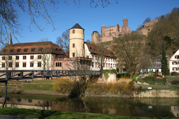 Fototapeta premium Wertheim. Rathaus und Burg.